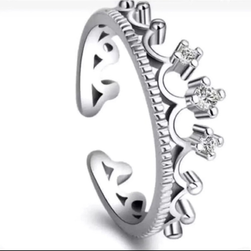 Ladies Princess Queen Diamond Crown Ring